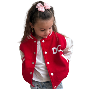 Little kids baseball jacket red